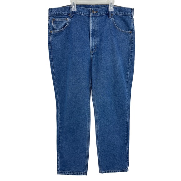 Carhartt Other - Carhartt B18 DST Traditional Fit Blue Denim Jeans Mens 40x30 Straight Leg Work